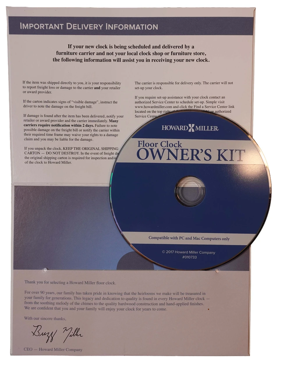 HOWARD MILLER FLOOR CLOCK OWNERS KIT DVD