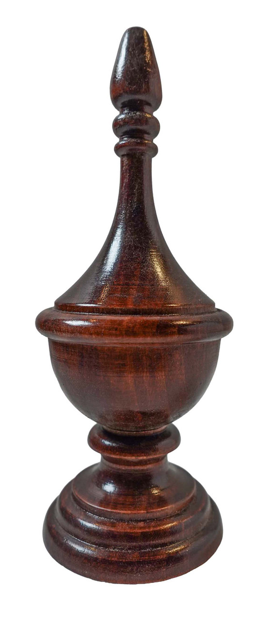 FINIAL WOOD FINISHED SATIN WINDSOR CHERRY 5.25"L - HOWARD MILLER THE HAYWARD