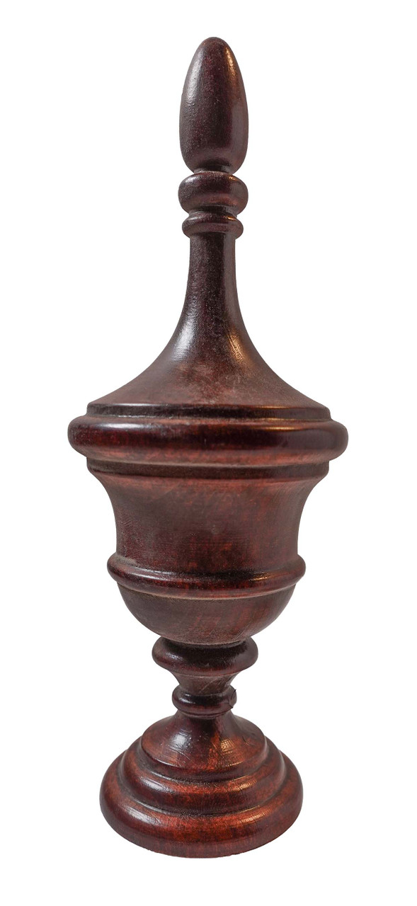 FINIAL WOOD FINISHED SATIN GLEN ARBOR CHERRY 6 3/8"L - RIDGEWAY LYNCHBURG