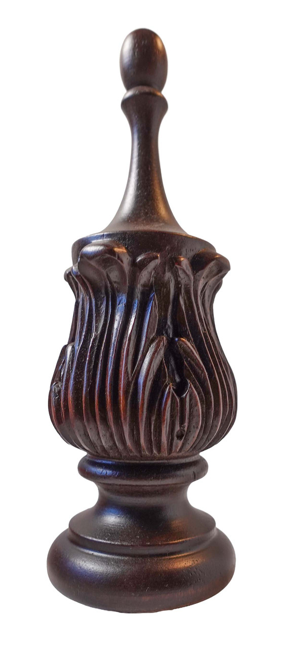 FINIAL WOOD FINISHED SATIN WINDSOR CHERRY 7 3/4"L - HOWARD MILLER JACKSON II