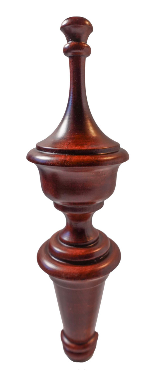 FINIAL WOOD FINISHED SATIN ANTIQUE CHERRY 8 1/4"L - RIDGEWAY RICHARDSON I