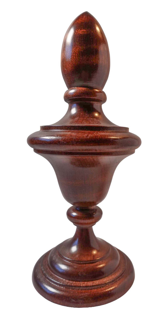 FINIAL WOOD FINISHED SATIN WALNUT 7 1/2"L - RIDGEWAY
