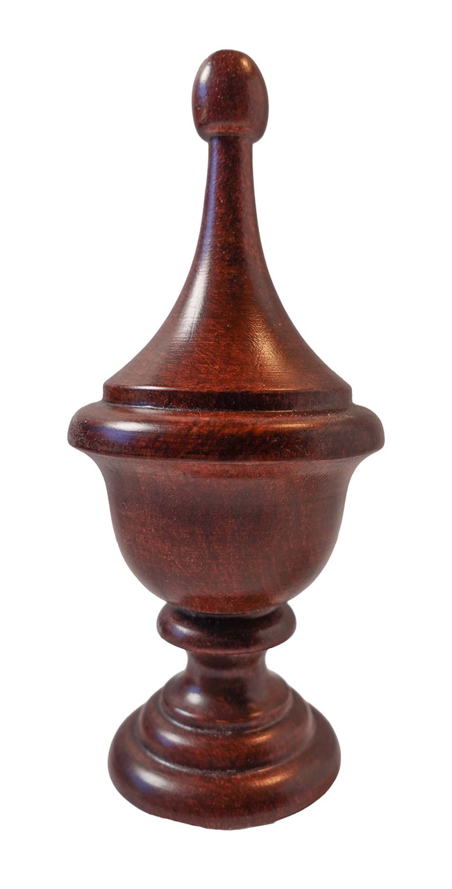 FINIAL WOOD FINISHED SATIN WINDSOR CHERRY 4 1/4"L - HOWARD MILLER MAXWELL