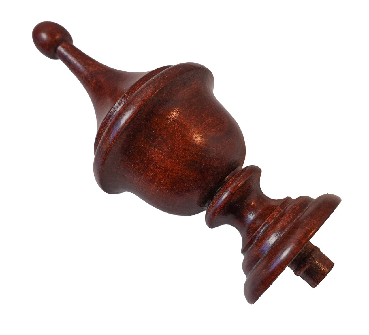FINIAL WOOD FINISHED SATIN WINDSOR CHERRY 4 1/4"L - HOWARD MILLER MAXWELL