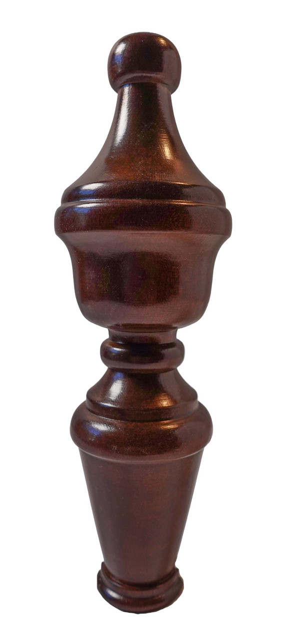FINIAL WOOD FINISHED SATIN DARK CHERRY 6 1/2"L - RIDGEWAY CURIO