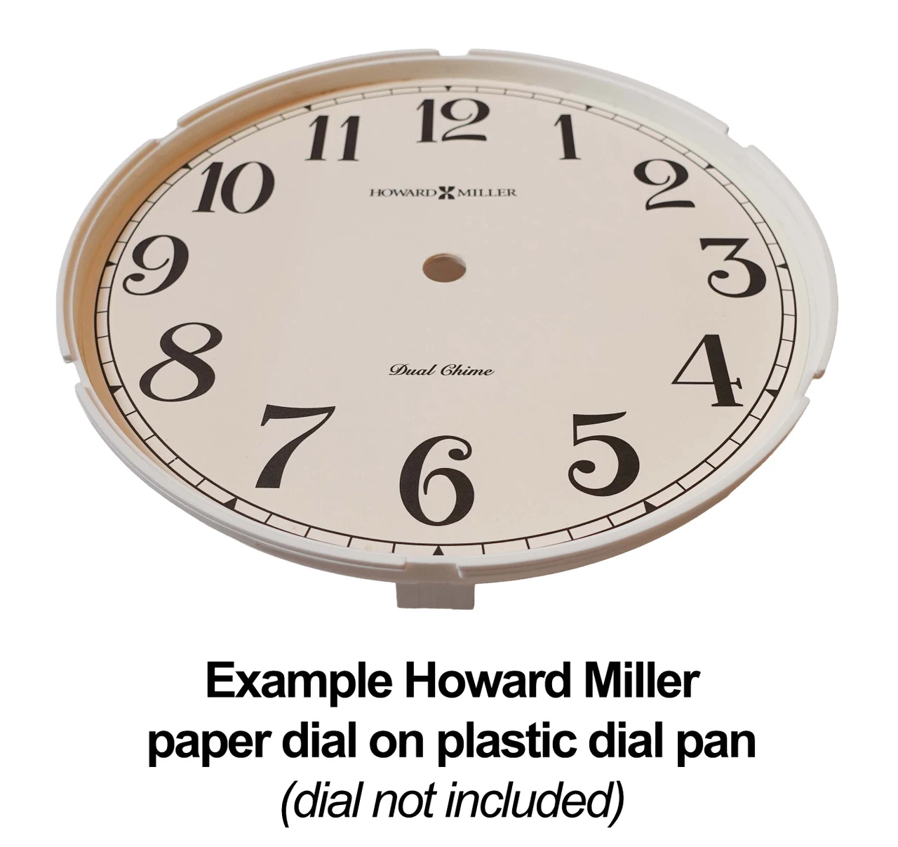 PLASTIC DIAL PAN FOR 6 1/2" DIAL - USED ON HOWARD MILLER BATTERY CLOCKS