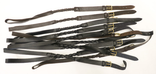 LEATHER WATCH CHAINS 12 PCS BLACK AND BROWN 10 1/4" LONG