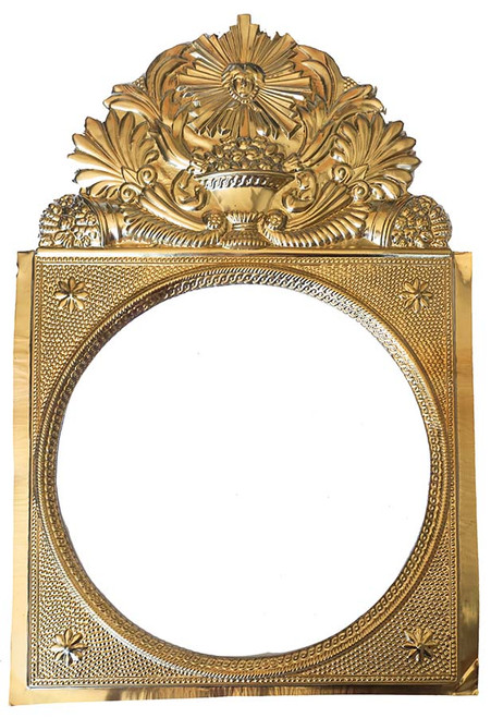 DIAL 15 1/4" X 10 1/4" MORBIER CASE FRONT BRIGHT GOLD SUNBURST DIAL 15 1/4" X 10 1/4" MORBIER CASE FRONT BRIGHT GOLD SUNBURST