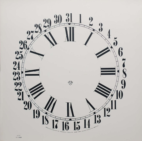 ANSONIA 11" ROMAN CALENDAR PAPER DIALS ANSONIA 11" ROMAN CALENDAR PAPER DIALS