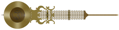 HERMLE LYRE POLISHED PENDULUM 270MM FISH LOGO BOB FOR 114CM MOVEMENTS