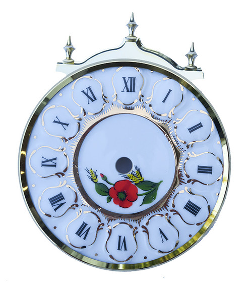 DIAL-BEZEL-GLASS  3 1/2" ROUND FLOWERS ROMAN SCHMECKENBECHER DIAL-BEZEL-GLASS  3 1/2" ROUND FLOWERS ROMAN SCHMECKENBECHER