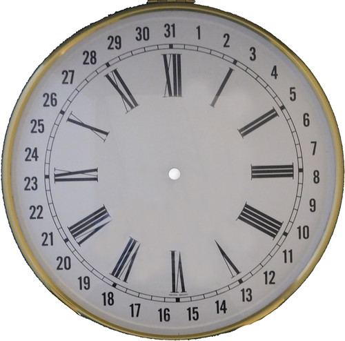 DIAL AND PAN 12" ROUND ROMAN WITH CALENDAR RING GERMANY