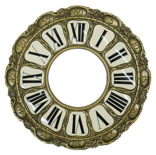 DIAL AND PAN 8 1/2" ROUND BRASS WOODEN