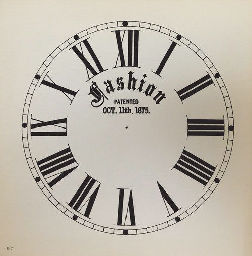 FASHION 7" ROMAN PAPER DIALS WITH PATENT DATE FASHION 7" ROMAN PAPER DIALS WITH PATENT DATE