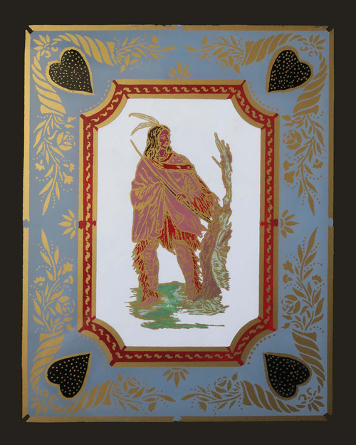 GLASS - NATIVE AMERICAN REVERSE HAND PAINTED