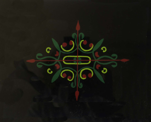 GLASS - SCROLL DESIGN ON BLACK