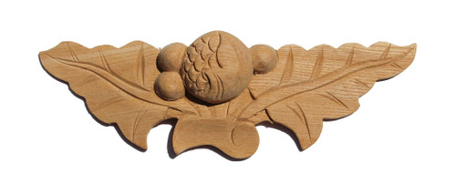 CLOCK CROWN LEAVES ORNAMENT UNFINISHED OAK