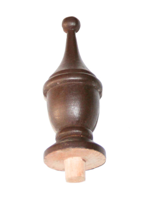 FINIAL WOOD FINISHED DARK STAIN 4 1/4"L VINTAGE