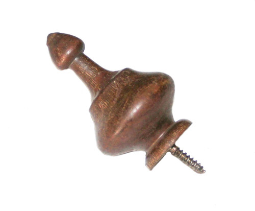 FINIAL WOOD FINISHED DARK BROWN 3 1/4"L VINTAGE
