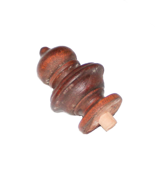 FINIAL WOOD FINISHED MEDIUM BROWN 2 1/2"L VINTAGE