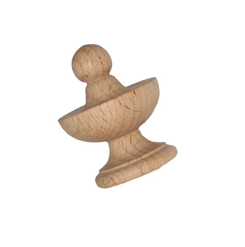FINIAL WOOD UNFINISHED OAK 2"L WIDE