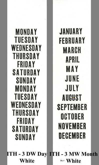 ITHACA PAPER DAY AND MONTH STYLE3 WHITE CALENDAR STRIPS ITHACA PAPER DAY AND MONTH STYLE3 WHITE CALENDAR STRIPS