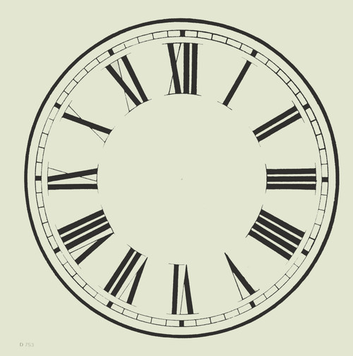 ITHACA 7 1/2" ROMAN TIME TRACK PAPER DIALS
