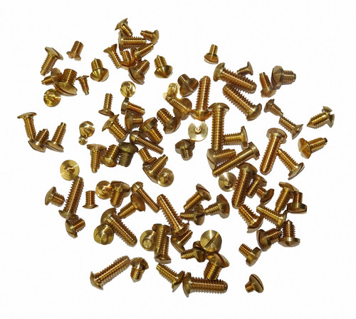 SMALL BRASS ROUND HEAD MACHINE SCREW ASSORTMENT 100 PIECES SMALL BRASS ROUND HEAD MACHINE SCREW ASSORTMENT 100 PIECES