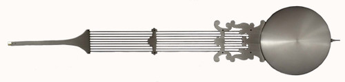 HERMLE LYRE BRUSHED NICKEL PENDULUM 220MM BOB FOR 114CM MOVEMENTS
