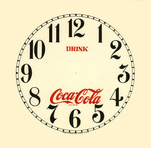 SPECIALTY COCA COLA 7" ARABIC PAPER DIAL SPECIALTY COCA COLA 7" ARABIC PAPER DIAL