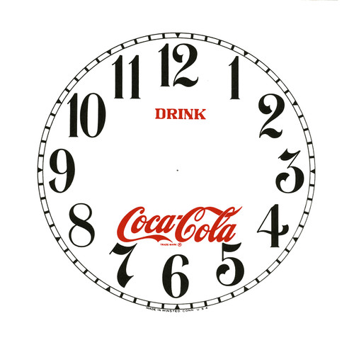 SPECIALTY COCA COLA 11" ARABIC PAPER DIAL SPECIALTY COCA COLA 11" ARABIC PAPER DIAL