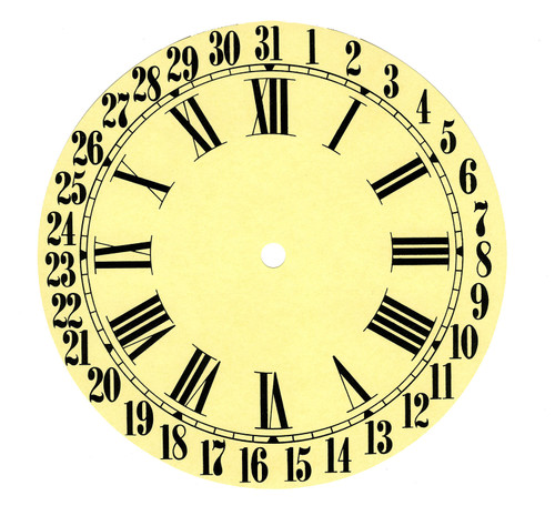 CALENDAR ROMAN 7 1/2" PRE-CUT PAPER DIAL CALENDAR ROMAN 7 1/2" PRE-CUT PAPER DIAL