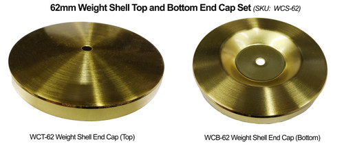 WEIGHT SHELL END CAP 62MM BRUSHED/POLISHED - TOP/BOTTOM SET WEIGHT SHELL END CAP 62MM BRUSHED/POLISHED - TOP/BOTTOM SET