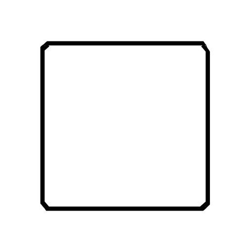 BAROMETER 2 15/32" SQUARE GLASS WITH CUT CORNERS