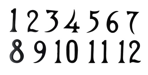 ARABIC BLACK NUMERAL SET -  1 3/16"