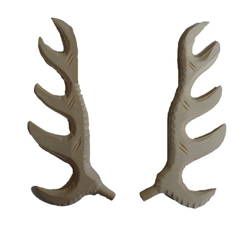 WOODEN DEER ANTLER UNFINISHED HAND CARVED 120MM GERMAN