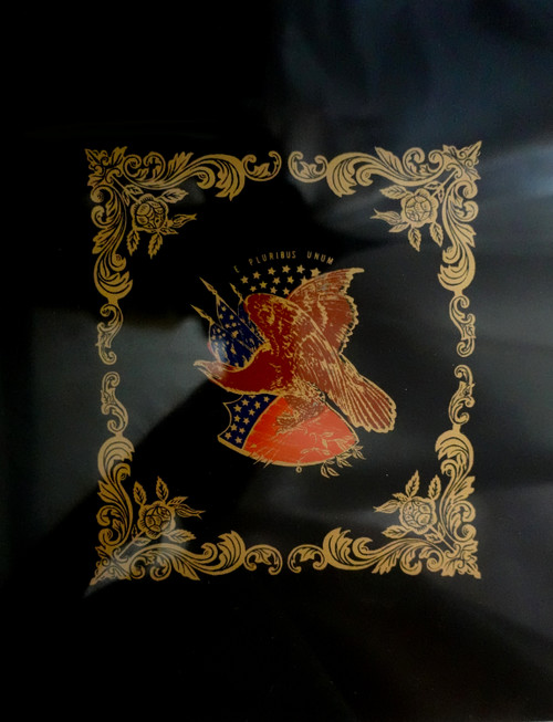 GLASS - EAGLE CREST AND GOLD FANCY BORDER GLASS - EAGLE CREST AND GOLD FANCY BORDER