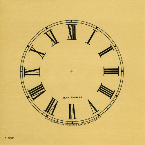 SETH THOMAS 5" ROMAN PAPER DIAL WITH NAME - DARK ANTIQUE IVORY SETH THOMAS 5" ROMAN PAPER DIAL WITH NAME - DARK ANTIQUE IVORY