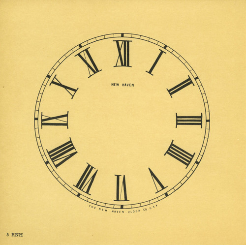 NEW HAVEN 5" ROMAN PAPER DIAL PLAIN TEXT - DARK ANTIQUE IVORY NEW HAVEN 5" ROMAN PAPER DIAL PLAIN TEXT - DARK ANTIQUE IVORY