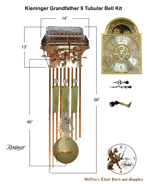 KIENINGER GRANDFATHER 9 TUBULAR BELL KITS KIENINGER GRANDFATHER 9 TUBULAR BELL KITS