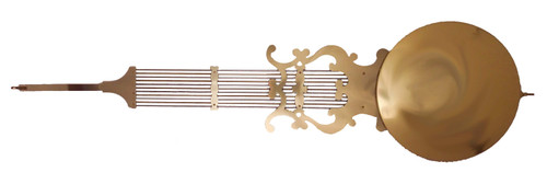 KIENINGER LYRE POLISHED PENDULUM 270MM PLAIN BOB FOR 116CM MOVEMENTS