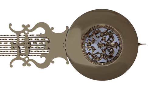 KIENINGER LYRE LIMITED EDITION POLISHED PENDULUM 270MM BOB FOR 116CM MOVEMENTS