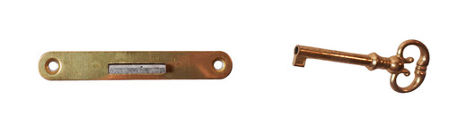 DOOR LOCK AND KEY FOR GRANDFATHER CLOCKS - BRASS