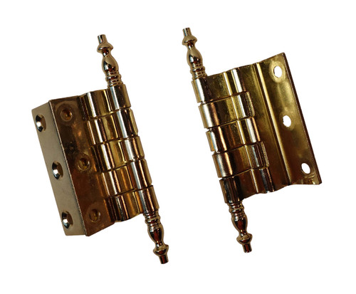 FANCY GRANDFATHER POLISHED BRASS FINISHED HINGE PAIR