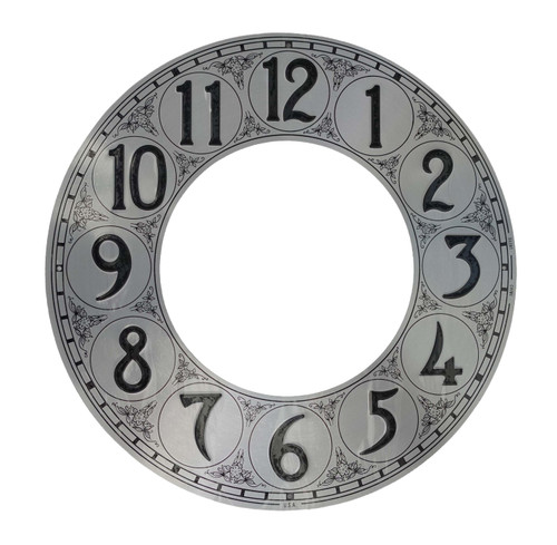 CHAPTER RING 8" SILVER WITH EMBOSSED ARABIC BLACK NUMERALS