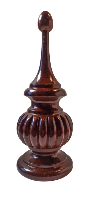 FINIAL WOOD FINISHED GLOSSY WINDSOR CHERRY 7"L - HOWARD MILLER