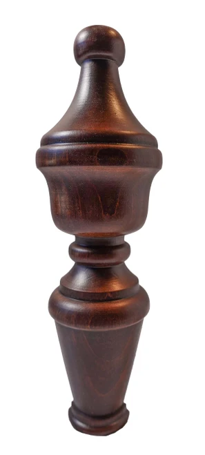 FINIAL WOOD FINISHED SATIN WALNUT 6 1/4"L - RIDGEWAY HARPER