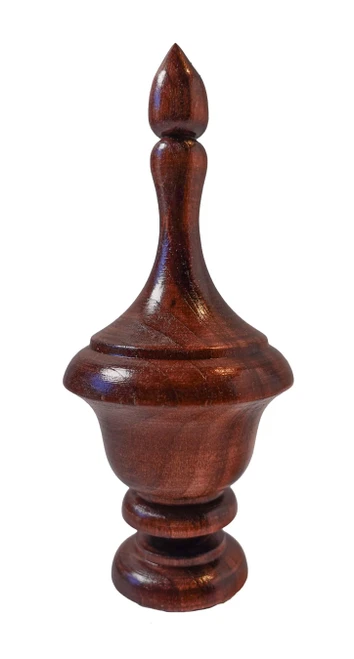 FINIAL WOOD FINISHED SATIN WINDSOR CHERRY 3.6"L - HOWARD MILLER FENWICK
