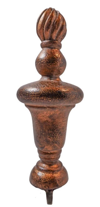 FINIAL WOOD FINISHED CRACKLE ANTIQUE GOLD 4 1/4"L - HOWARD MILLER