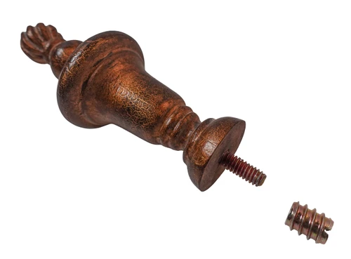 FINIAL WOOD FINISHED CRACKLE ANTIQUE GOLD 4 1/4"L - HOWARD MILLER